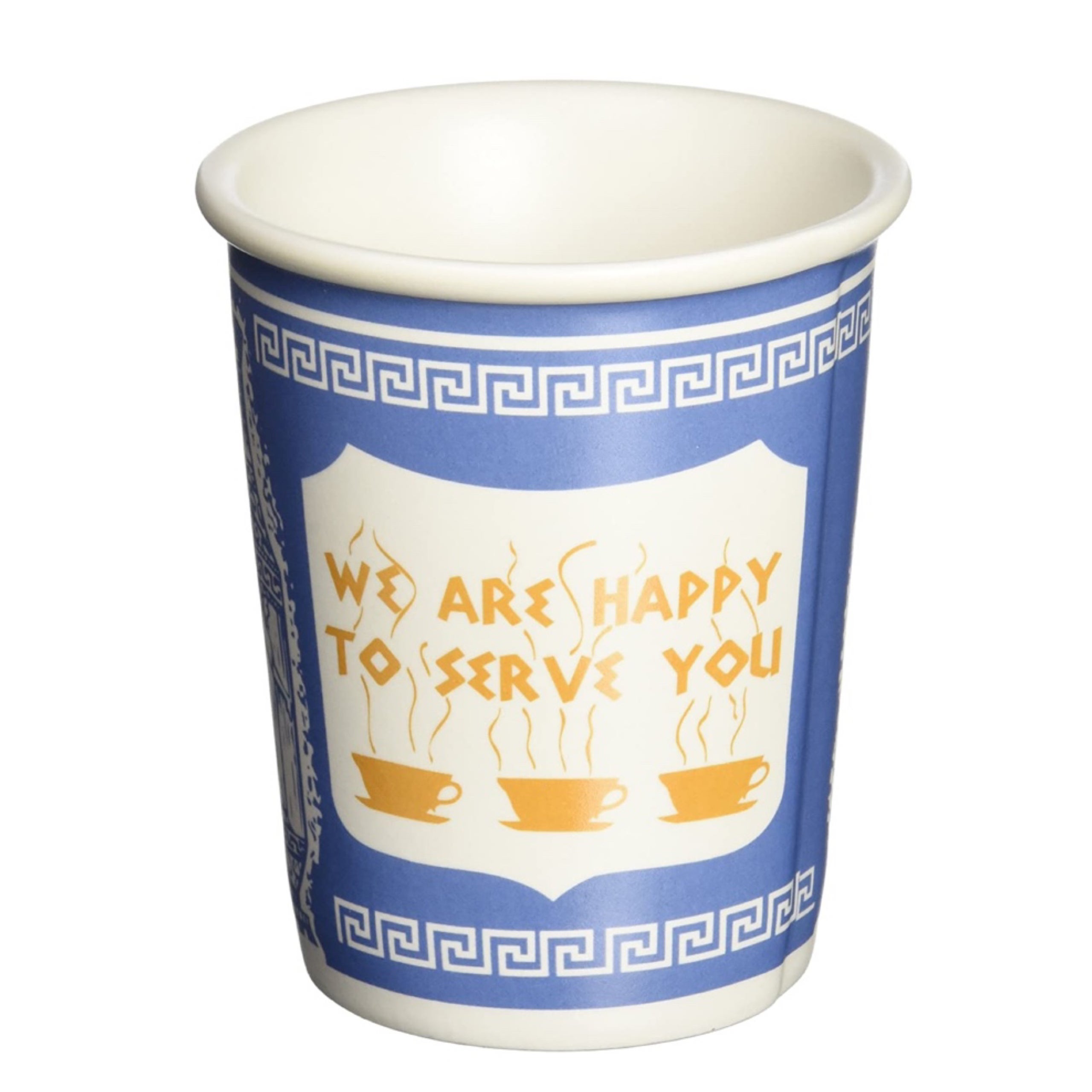 ExceptionlabWe are Happy to Serve You Ceramic  Espresso Cup, 3-Ounce, Blue